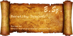 Beretzky Szecső névjegykártya